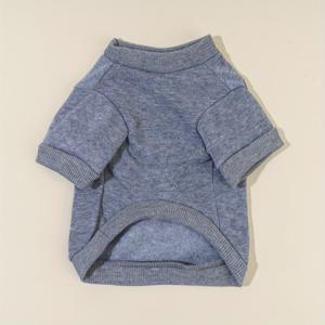 TEMU 여름을위한 개와 고양이를위한 1pc 애완 동물 캐주얼 일반 색상 풀오버 애완 동물 운동복 옷