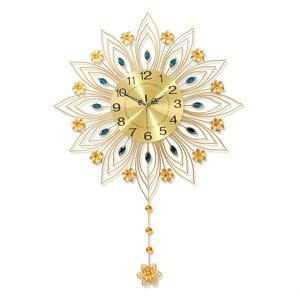 TEMU 럭셔리 모던 엘레강트 대형 벽시계 - & 블랙 페이스 - 무소음 (포함되지 않음) - 거실, 침실, 사무실을 위한 비정형 대형 피스 - 쉬운 설치 하드웨어 포함 - 골든 & 블랙 컨템포러리 데코 - 읽기 쉬운 대형 숫자 - 스타일리시 홈 데코 - 모던 인테리어에 이상적인 벽시계, 거실용 시계, 빈티지 벽시계