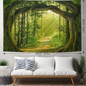 TEMU 1pc 숲 자연 경관 복숭아 플리스 태피스트리, 폴리에스테르 태피스트리, 거실 침실 사무실을위한 벽걸이, 홈 데코 방 장식 파티 장식, 무료 설치 패키지와 함께