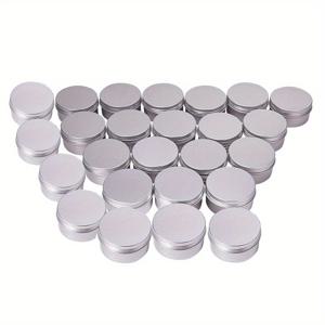 TEMU 25/50/100개 대용량 알루미늄 메탈 용기 빈통 - 플립탑 뚜껑 화장품 용기 (10g/40g 사이즈) 얼굴 케어, 아이크림, 립밤, 글로스용 - 내구성, 위생적, DIY 및 상업용 대량 포장