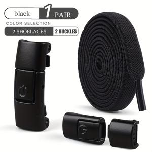 TEMU 1 쌍 프리 타이 신발 끈 세트, 2pcs 탄성 신발 끈 & 2pcs 신발 끈 버클 운동화 캔버스 신발|운동화|여성운동화