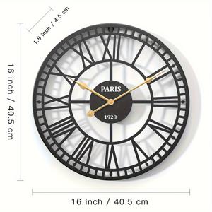 TEMU 1pc 거실 장식용 벽시계, 무소음 건전지 작동 금속 벽시계, 실내외 벽시계 로마 숫자와 함께, 가을 농가 방 장식, 할로윈 크리스마스 홈 장식