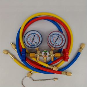 TEMU AC 충전 테스터 진단 오리피스 압력 게이지 1.5m 충전 호스 3개 R12 R22 R404A R134a 냉매