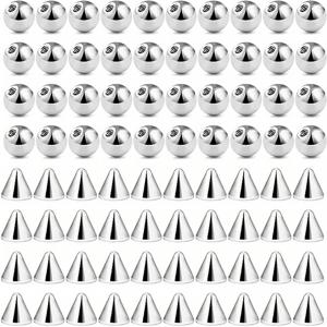 TEMU 80개 16G 3mm 316L 외부 나사산 교체 볼 & 바디 쥬얼리용 – 저자극성, 니켈 프리, 고광택, 내구성 및 녹 방지 – 눈썹, 혀, 젖꼭지, 입술, 배꼽 피어싱 등에 완벽, 일상 착용 액세서리 | 광택 마감 | 저자극성 쥬얼리