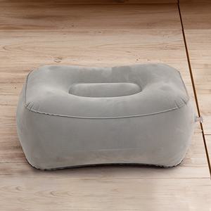 TEMU 포터블 발받침 쿠션 - 1개 세트 그레이 PVC 플록킹 여행, 차량, 사무실 낮잠, 기차용 발받침 쿠션