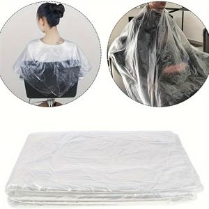 TEMU 100pcs / Set 일회용 미용실 망토 방수 헤어 염색 커팅 컬러링 에이프런 샤울 이발사 샴푸 망토 미용 용품