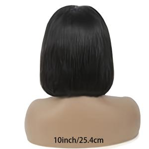 TEMU 여성용 인모 가발 - 150% 밀도 자연스러운 블랙 보브 컷, 앞머리 제거 및 레이스 클로저, 접착제 불필요, 일상 및 특별한 행사, 열 도구로 스타일링 용이, 빠른 헤어스타일 변경, 매끄러운 헤어스타일, 매끄러운 블렌딩