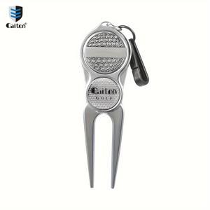 TEMU 케이튼 1개 골프 그린 수리 도구, 내장형 탈착식 마커 포함, 실버 폴리싱 아연 합금, 빠른 그린 복원, 더 나은 골프 경험을 위한 액세서리, 그린 관리 및 플레이 향상을 위한 이상적인 골프 장비