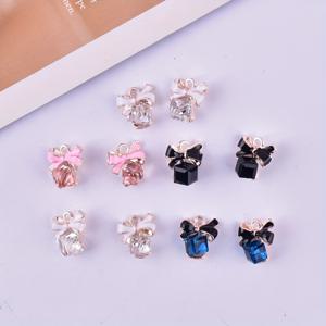 TEMU 10개 3D 리본 향수병 유리 DIY 펜던트 귀걸이 목걸이 액세서리|향수