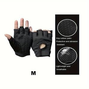 TEMU 1쌍 반가락질 피트니스 스포츠 장갑, 미끄럼 방지 얇은 사이클링 장갑, 통기성 피트니스 장갑