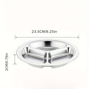 TEMU 스테인레스 스틸 분할 저녁 식사용 접시