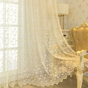 TEMU 2pcs 자수 잎 패턴 투명 커튼, 폴리에스터 경량 장식 드레이프, 거실, 침실, 식당, 사무실용 보호, 기계 세탁 가능, 현대적인 로드 포켓 디자인, 거실용 커튼|커튼봉