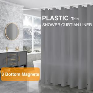 TEMU PEVA 플라스틱 샤워 커튼, 두꺼운 소재로 제작, 바닥에 금속 그로밋 및 세 개의 자석이 있는, 욕실, 주방, 화장실에 적합, 샤워 파티션 및 욕실 장식용, 샤워 커튼 자석, 욕실 커튼, 세탁 가능한 욕실 커튼, 욕실 샤워 커튼