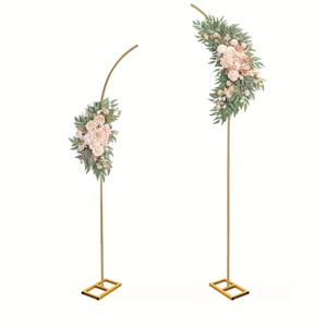 TEMU 우아한 골든 풍선 아치 키트 - 2pcs 세트 (커브드 탑 포함), 웨딩, 생일, 기념일, 샤워 파티에 완벽 - 6ft & 8ft 스탠드, 할로윈 장식, 크리스마스 장식 포함