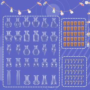 TEMU HOBBYWORKER 미니 유리병과 코크 스퍼터 - 30 라운드 유리병, 30 코크, 30 나무 막대 - DIY 공예, 가정 장식, 소원 및 보석 만들기용 다양한 색상 - 현대 스타일, 손세척만, 장식용 병, 보석 만들기 필수품, 다양한 색상의 유리병 세트, 세부적인 공예 세트
