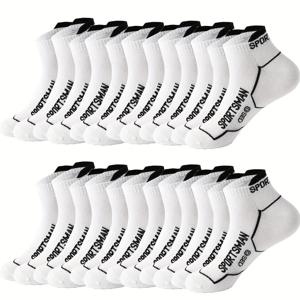 TEMU 남성용 농구 훈련용, 러닝 및 야외 활동에 적합한 땀 흡수력이 좋고 편안한 중간 크루 스포츠 양말 12켤레