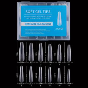 TEMU 네일 아트 디자인을 위한 소프트 젤 X 네일 팁 240개/박스 롱 매트 아크릴 네일 팁 발레 손톱 프레스 온 네일 아트 DIY를 위한 매니큐어 도구|네일팁