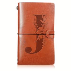 TEMU 여성과 남성을 위한 명화 이니셜 PU 가죽 여행 저널, 라인드 페이퍼 다이어리 플래너 필기노트 웨딩 생일 선물 4.7 X 7.9 인치|다이어리