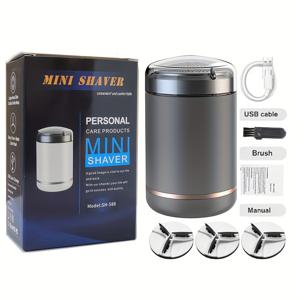 TEMU 남성용 전동 미니 면도기, USB 충전식 신형 휴대용 여행용 면도기, 컴팩트 차량용 면도기 + 추가 면도날 3개, 고품질 남성용 충전식 면도기, 휴대용 면도, 빠른 면도, 세련된 디자인, 모던 면도기, 정밀 면도, 고품질 면도기, 로터리 면도기, 여행용 면도기, 비즈니스 여행자, 남성 그루밍