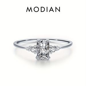 TEMU 모디안 925 스털링 실버 반지, 클래식 글리터 스타일, 4-프롱 세팅 라디언트 합성 큐빅 지르코니아, 1.13g, 웨딩 & 파티 주얼리, 마디 그라 데이 선물, 올 시즌 액세서리