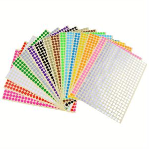 TEMU 16가지 컬러 도트 스티커, 컬러 코딩 라벨 라운드 도트 14가지 다양한 색상 0.23인치 컬러풀 라운드 라벨 스티커 지퍼 파일 포켓이 있는 학생용 사무실 및 교실용