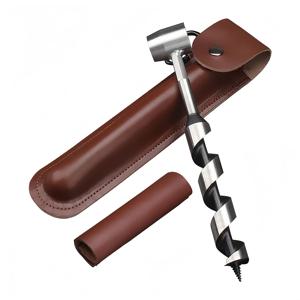 TEMU 인장 용접 부시크래프트 수동 스크류 렌치 스코치 아이 스파이럴 수공구 가죽 커버 포함