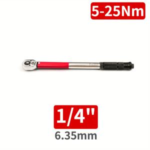 TEMU 3/8인치 토크 렌치 5-210N/m, 1/2인치 트랜스미션 클릭 토크 렌치, 1/4인치 자동차 수리용 렌치 실버 레드