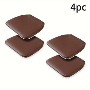 TEMU 2개/4개 세트 가죽 말발굽형 스툴 매트, 단색 의자 매트, 부드럽고 탄력 있는 인조가죽 좌석면, 이중층 두꺼운 스프레이, 뒷면 미끄럼 방지 입자, 식탁 의자용|발매트|식탁의자커버