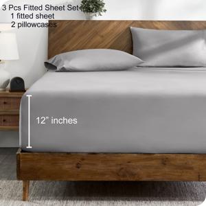 TEMU 퀸 사이즈 엑스트라 딥 포켓 피트드 시트 3pcs - 1800 마이크로파이버, 울트라 소프트 & 주름 방지, 12인치 높이, 8가지 컬러 옵션, 세탁기 사용 가능