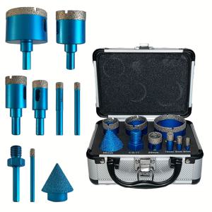 TEMU 공장 도매 세트 9개, 구멍 개방용 솔더링 드라이 드릴링 헤드, 올세라믹, 타일, 화강암, 대리석 드릴링
