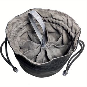 TEMU 대형 벨벳 주사위 가방, 끈과 해골 토글 포함 - DND RPG 게임 액세서리용 고품질 패브릭 보관 파우치, 넓은 내부 공간의 독특한 디자인, 크리스마스, 할로윈|주사위