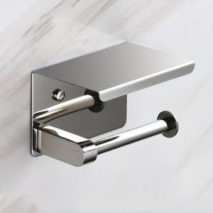 TEMU 1개 스테인리스 스틸 화장지 홀더, 홈 & 공용 전화 선반 (드릴링 필요) / 내구성 강화 & 간편 설치 심플 스타일 + 욕실 티슈 랙