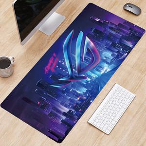 TEMU ASUS Republic of Gamers (ROG) 대형 게이밍 마우스 패드, 정밀한 봉제 가장자리와 미끄럼 방지 고무 베이스, 두꺼운 컴퓨터 책상 매트, 키보드 패드, 독립기념일, 할로윈, 추수감사절, 크리스마스 선물에 이상적입니다.