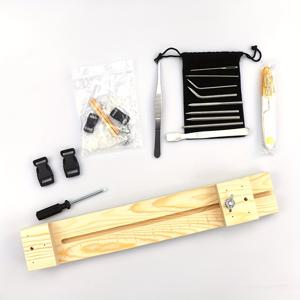 TEMU 우산 코드 팔찌 짜기 키트: 나무 클램프 짜기 프레임 + 스테인레스 스틸 짜기 네이들 세트 11개 친구 팔찌 DIY 짜기 만들기 키트