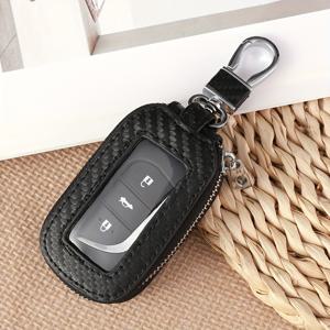 TEMU 남녀 모두에게 적합한 새로운 카본 파이버 텍스처 스크래치 방지 범용 키 파우치 1개입. 자동차 키 보호용으로 디자인되었으며 허리에 걸 수 있습니다.