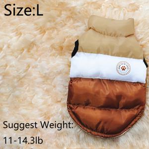 TEMU 작은부터 중형 개와 고양이를 위한 코지 커피색 방풍 펫 재킷 - 스냅 클로저가 있는 따뜻한 겨울 코트, 세탁기 사용 가능, 발자국 디자인, 야외용 애완동물 장비 | 스타일리시 펫 재킷 | 장식적인 펫 조끼, 강아지 코트