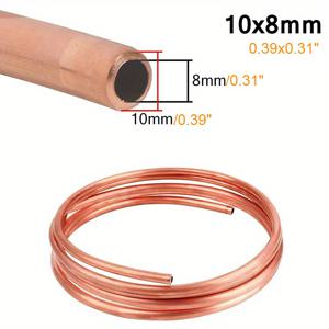 TEMU 1개 3.28ft/1미터 소프트 구리 튜브 코일, 외경 2/3/4/5/6/8/10mm, 순수 구리 99.9%, Z-Bar 모양, 산업용 재료