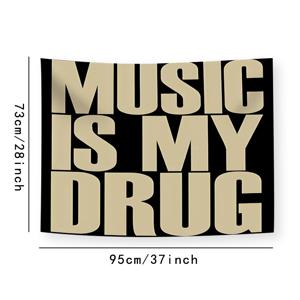 TEMU 음악 인용문 태피스트리: 창의적인 미적 예술 벽걸이 - 90g 대형 폴리에스터 세탁 가능 태피스트리 (79*59인치) - 침실, 거실, 기숙사 또는 파티 장식에 완벽한 선물