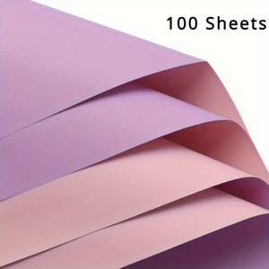 TEMU 100개 듀얼톤 플로랄 포장지 - 두꺼운 방수 시트, 꽃다발 & 선물용, 꽃집 & 공예에 이상적, 유럽 스타일, 바구니 장식