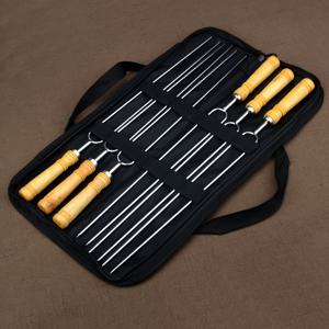 TEMU 6개의 야외 스테인레스 스틸 스키퍼 세트, 닭가슴살, 양고기 다리, 기타 그릴 액세서리용针 포함.