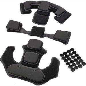 TEMU 유니버설 헬멧 패드 - 메모리 폼 보호 매트 교체 키트, 스폰지 쿠션으로 빠른 MT MICH IBH AF ACH 야외 헬멧을 위한, 검정색