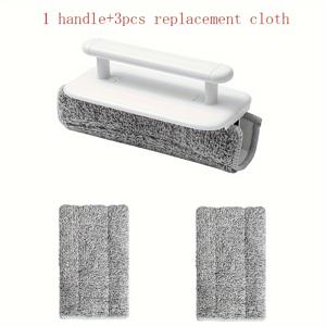 TEMU 4개 조각 윈도우 홈 소독 브러시 세트와 손잡이 및 3개의 마이크로파이버 천 – 집 거실용 쉬운 도어 트랙 및 틈새 소독 도구 – 전기 필요 없음 – 효율적인 도어 트랙 및 틈새 소독 도구