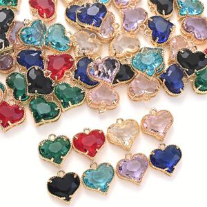 TEMU 5개 팩, 12mm 면 처리 하트 모양 장신구, 인공 수정 펜던트 DIY 쥬얼리 만들기, 목걸이, 팔찌, 귀걸이, 수공예 선물 액세서리