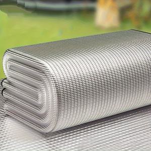 TEMU 두꺼운 알루미늄 필름 방습 매트 - 내구성 있는 야외 피크닉 및 해변 담요, 캠핑 및 텐트 수면에 이상적, 올 시즌 와플 웨이브, 기계 세척 가능, 캠핑 매트