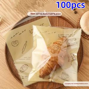 TEMU 가치 팩 100개 셀프 접착제 백 - 빵, 비스킷, 쿠키, 케이크 등을 보관하기에 완벽합니다