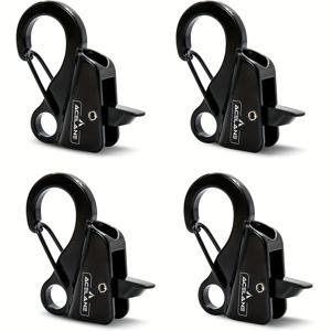 TEMU Alane 4팩 헤비듀티 마린 등급 316 스테인리스 스틸 퀵릴리즈 보트 펜더 클립 - 8000lb 용량, 한 손 조작, 블랙 부식 및 녹 방지, 3/8”-5/8” 로프 호환, 보트 레일, 부두, 다락, 폰툰용 안전 잠금 메커니즘 - 보트, 요트, 낚시, 하우스보트에 이상적 (쉬운 설치, 도구 불필요), 보트 액세서리,보트 액세서리