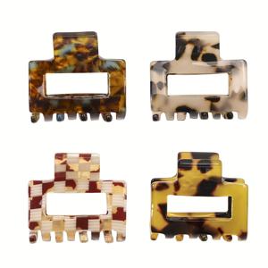 TEMU 4피스 세트, 우아한 아세테이트 헤어 클립, 미끄러지지 않는 샤크 클립 - 스타일리시한 포니테일 랙, 안전한 헤어스타일링을 위한 - 여성과 여성을 위한 일상 및 특별한 날에 완벽