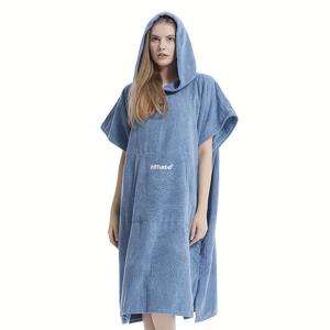 TEMU 하이투르보 마이크로파이버 비치 타월 로브 후드付き, 빠른 건조 서핑 폰초, 부드러운 피부 친화적인 수영 로브, 야외 보온 교체 망토, 니트 원단, 수영, 서핑, 다이빙을 위한 코스탈 타월 테마 - 폴리에스터 90%, 폴리아미드 10% 컨템포러리 스타일