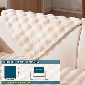 TEMU 현대적인 부드러운 소파 커버 1개 - 버블 토끼 모피 소파 쿠션, 미끄럼 방지 북유럽 스타일 가구 보호대, 1300g 중량 폴리에스테르 원단, 애완동물 친화적 세탁기 세탁 가능한 일체형 소파 커버, 안락의자, 러브시트, 3인용, 4인용, 섹셔널 소파를 위한 것