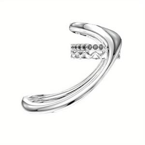 TEMU 우아한 기하학적 홀로우 아웃 더블 핑거 링, 빈티지 스타일 헤비웨이트 합금 S925 실버 도금, 일상 및 파티용 힙합 인덱스 핑거 링, 독특한 힙합 스타일